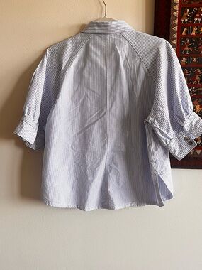 Velvet Heart Blue & White Striped Roll-Tab Button-Down Shirt